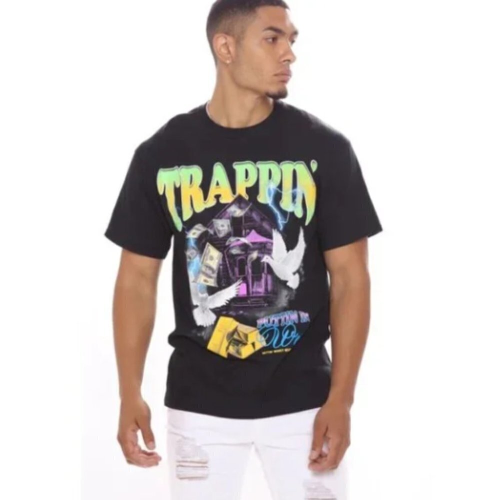 Fashion Nova Men's Trap House Jumpin' Short Sleeve T-Shirt - M